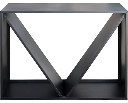Kaminholzunterstand WESTMANN 114,5 x 35 x 80 cm schwarz Dekoratives Metallregal mit geometrischem Design