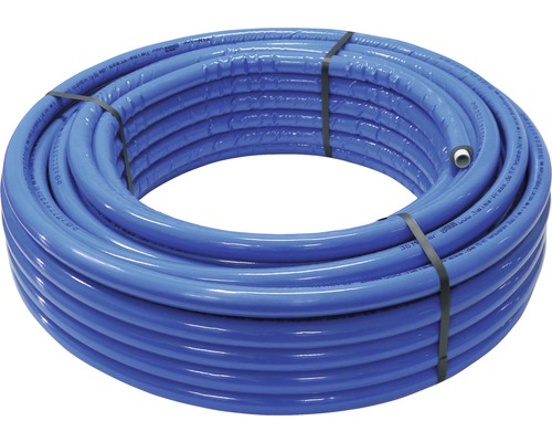 Alu-Verbundrohr isoliert 16 x 2 mm x 50 m mit 6 mm Isolierung blau Blauer Heizungsrohr-Ring