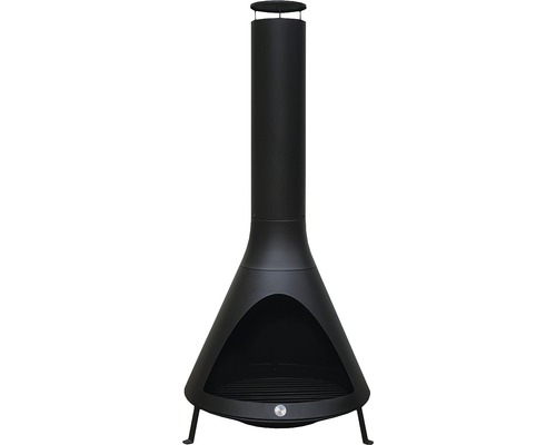 Westmann Feuerstelle mit Grillfunktion inkl. Rauchablass Stahl schwarz Schwarzer Stahl-Gartenkamin