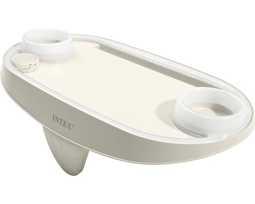 Ablagefläche Intex für aufblasbaren Whirlpool Intex Pure Spa weiß mit Getränkehalter Intex Ablagetisch mit Getränkehalter