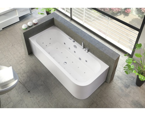 Einbau Whirlpool Körperformbadewanne Rechteckbadewanne mit Rundung OTTOFOND Spirit 80 x 180 cm weiß glänzend 70019 Einbau Whirlpool Körperformbadewanne Rechteckbadewanne mit Rundung OTTOFOND Spirit 80 x 180 cm weiß glänzend 70019