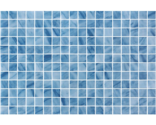 Mosaikfliese mit quadratischen, blau gefärbten Steinen