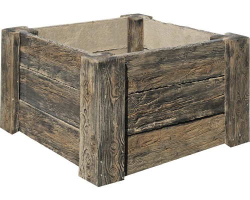 Beton Hochbeet Cube Antik dunkel braun mit vormontiertem Gewinde 120 x 120 x 69 cm