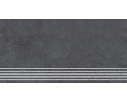 Feinsteinzeug Wand- und Bodenfliese Cementine 29,7 x 119,7 x 0,9 cm anthrazit matt R10B