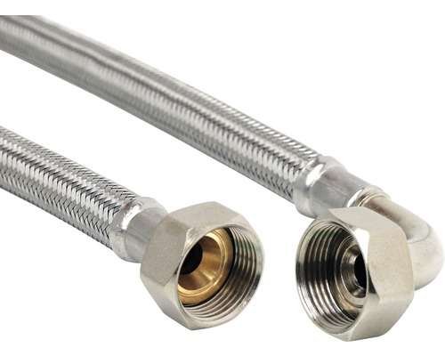 Zulaufschlauch 3/4" ÜM x 3/4" ÜM Bogen 5 m Nennwerte Schlauch 8 mm Flexibler Panzerschlauch mit Eckverschraubung