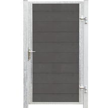 Gartentor mit horizontalen Paneelen und Metallrahmen