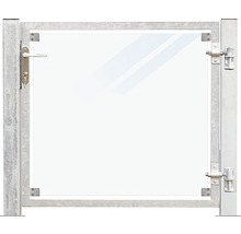 Gartentor mit transparentem Füllelement und Metallrahmen