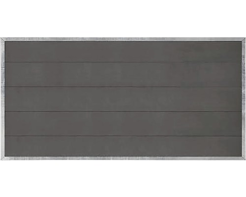 Graues Garagentor mit horizontaler Paneelstruktur