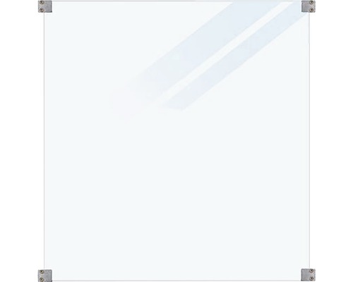 Teilelement PLUS Verbund-Milchglas inkl. 4 Beschläge für Rundpfosten 90 x 91cm Klarglasscheibe mit Halterungen