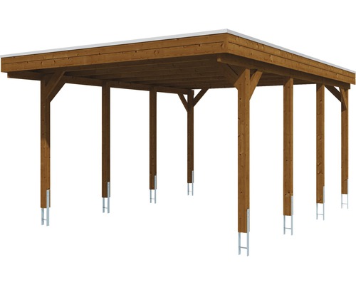 Carport aus Holz mit Flachdach