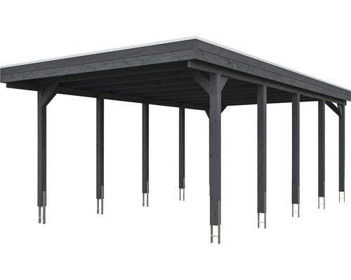 Freistehender Carport aus Holz mit Flachdach