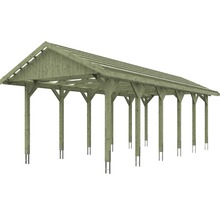 Holzcarport mit Satteldach und Pfosten