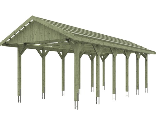 Holzcarport mit Satteldach und Pfosten