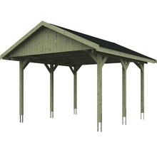 Holzcarport mit schwarzem Dach