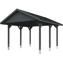 Holzcarport mit Flachdach auf Metallankern