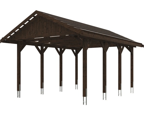 Holzcarport mit Satteldach und Pfosten