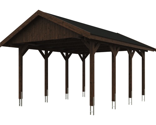 Carport aus Holz mit Satteldach