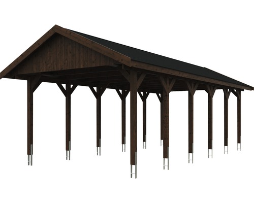 Carport aus Holz mit Flachdach