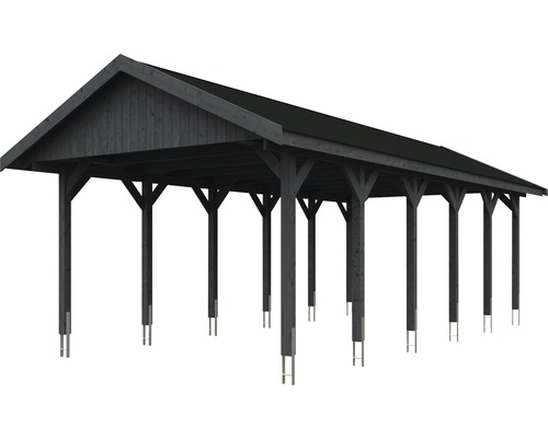 Überdachter Holzcarport mit Satteldach
