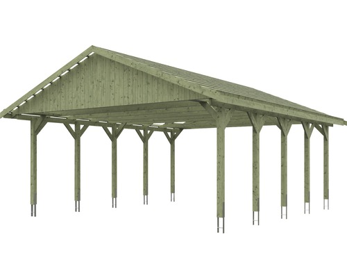 Holzcarport mit Satteldach und Pfosten