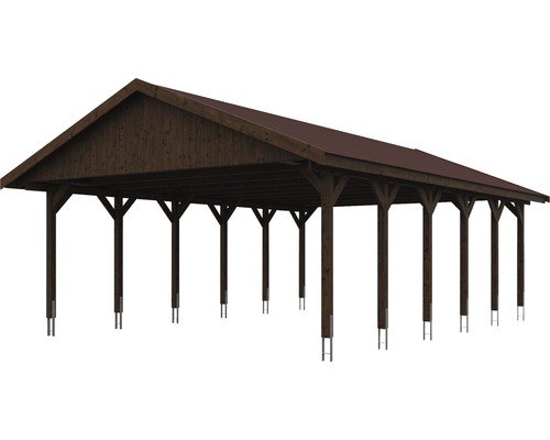 Langer Holzpavillon mit Dach