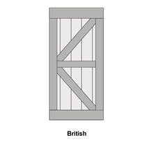 Schiebetür-Komplettset Barn Door Vintage grau grundiert British gerade 95x215 cm inkl. Türblatt,Schiebetürbeschlag,Abstandshalter 35mm und Griff-Set-thumb-9
