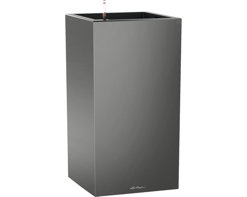 Pflanzvase Lechuza Canto Premium LxB 40 x 40 cm H 75,8 cm grau Viereckiger Pflanzkübel mit Bewässerungssystem