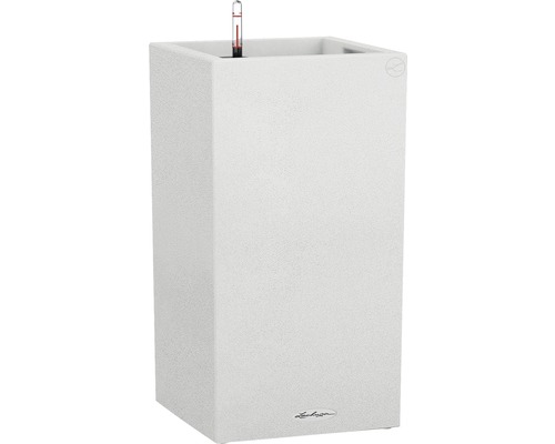 Pflanzvase Lechuza Canto Stone LxB 40 x 40 cm H 40,5 cm weiß Viereckiger Pflanzkübel mit Wasserstandsanzeiger