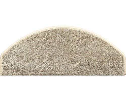 Stufenmatte Fortuna halbrund beige 23,5x65x4,5 cm Halbrunde Stufenmatte aus Textil