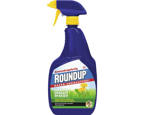 Unkrautbekämpfungsmittel Roundup Rasen-Unkrautfrei 1 L Anwendungsfertiges Pumpspray, auch im Ansaat-Jahr anwendbar