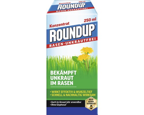 Unkrautbekämpfungsmittel Roundup Rasen-Unkrautfrei 250 ml Konzentrat, auch im Ansaat-Jahr anwendbar