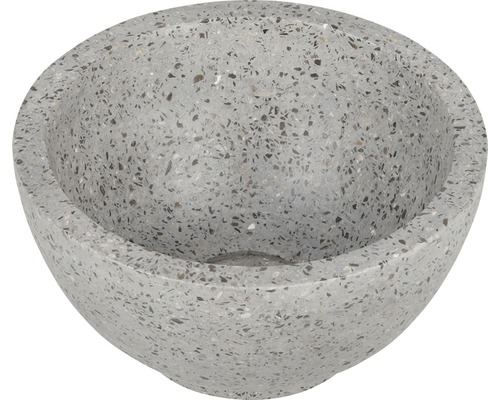 Differnz Aufsatzwaschbecken Ruz 23 x 23 cm Terrazzo grau grün matt 36.102.11 Dekoschale aus Terrazzo