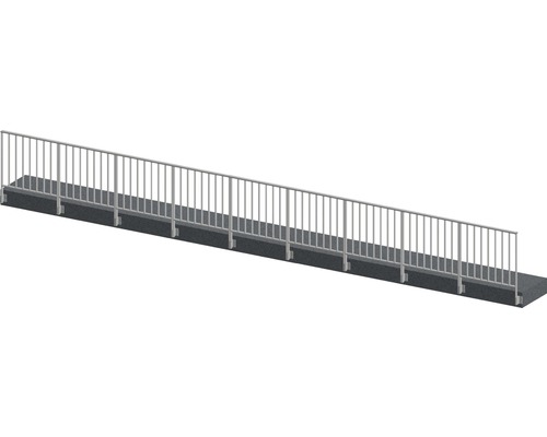 Pertura Geländer-Komplettset Triton anthrazit G-Form Aluminium für Seitenmontage 9 m
