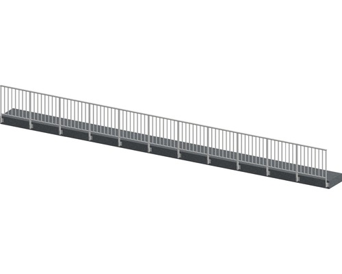 Pertura Geländer-Komplettset Triton taupe G-Form Aluminium für Seitenmontage 11 m