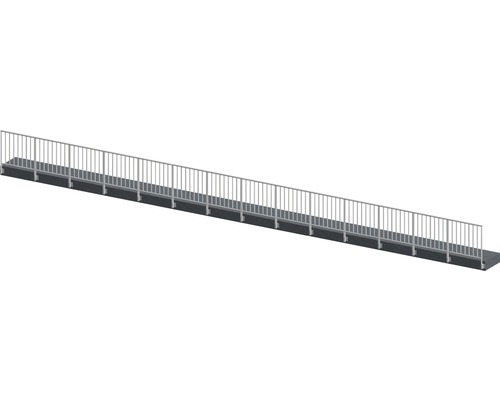 Pertura Geländer-Komplettset Triton taupe G-Form Aluminium für Seitenmontage 14 m