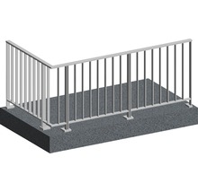 Pertura Geländer-Komplettset Triton anthrazit L-Form Aluminium für Bodenmontage 3,5 m