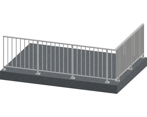 Pertura Geländer-Komplettset Triton taupe L-Form Aluminium für Bodenmontage 5,5 m