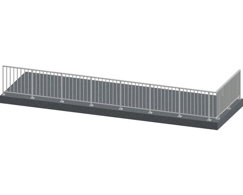 Pertura Geländer-Komplettset Triton taupe L-Form Aluminium für Bodenmontage 9,5 m