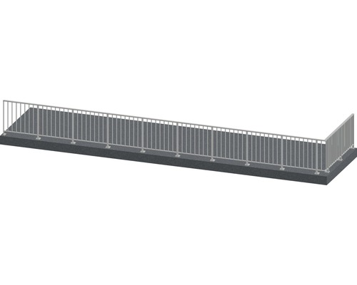 Pertura Geländer-Komplettset Triton taupe L-Form Aluminium für Bodenmontage 11,5 m