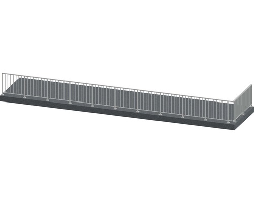 Pertura Geländer-Komplettset Triton taupe L-Form Aluminium für Bodenmontage 12,5 m