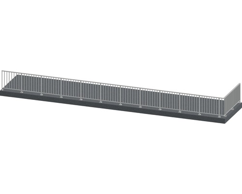 Pertura Geländer-Komplettset Triton taupe L-Form Aluminium für Bodenmontage 13,5 m