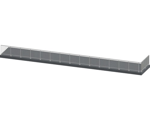 Pertura Geländer-Komplettset Triton anthrazit L-Form Aluminium für Bodenmontage 16,5 m