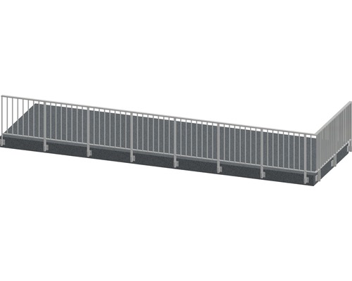 Pertura Geländer-Komplettset Triton taupe L-Form Aluminium für Seitenmontage 9,5 m