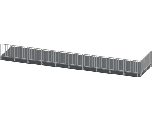 Pertura Geländer-Komplettset Triton taupe L-Form Aluminium für Seitenmontage 12,5 m