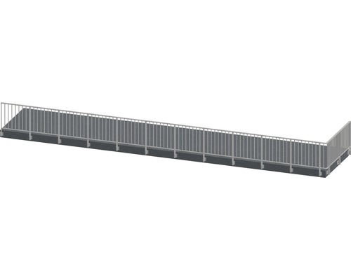 Pertura Geländer-Komplettset Triton taupe L-Form Aluminium für Seitenmontage 13,5 m
