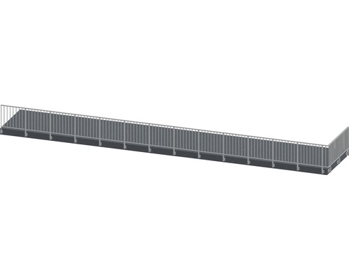 Pertura Geländer-Komplettset Triton anthrazit L-Form Aluminium für Seitenmontage 15,5 m