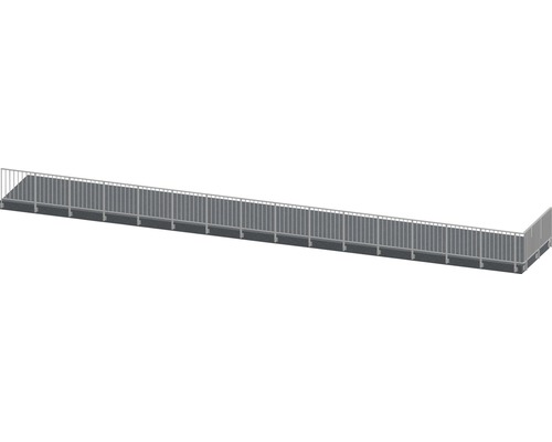Pertura Geländer-Komplettset Triton anthrazit L-Form Aluminium für Seitenmontage 17,5 m