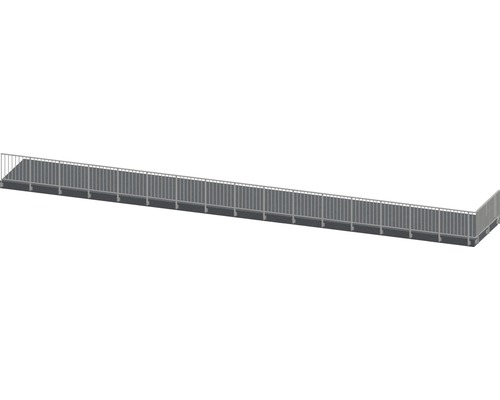 Pertura Geländer-Komplettset Triton taupe L-Form Aluminium für Seitenmontage 18,5 m