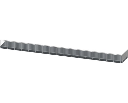 Pertura Geländer-Komplettset Triton taupe L-Form Aluminium für Seitenmontage 19,5 m