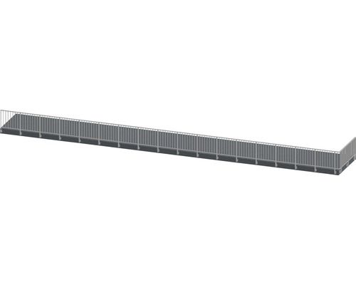 Pertura Geländer-Komplettset Triton taupe L-Form Aluminium für Seitenmontage 20,5 m